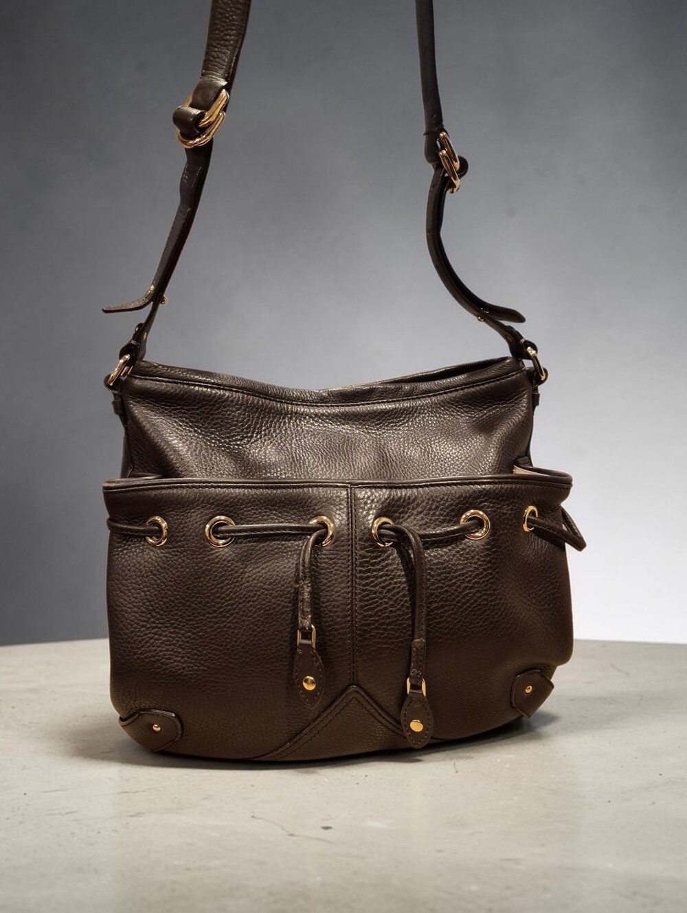 Cole Haan Village Fog Leather Bucket Bag